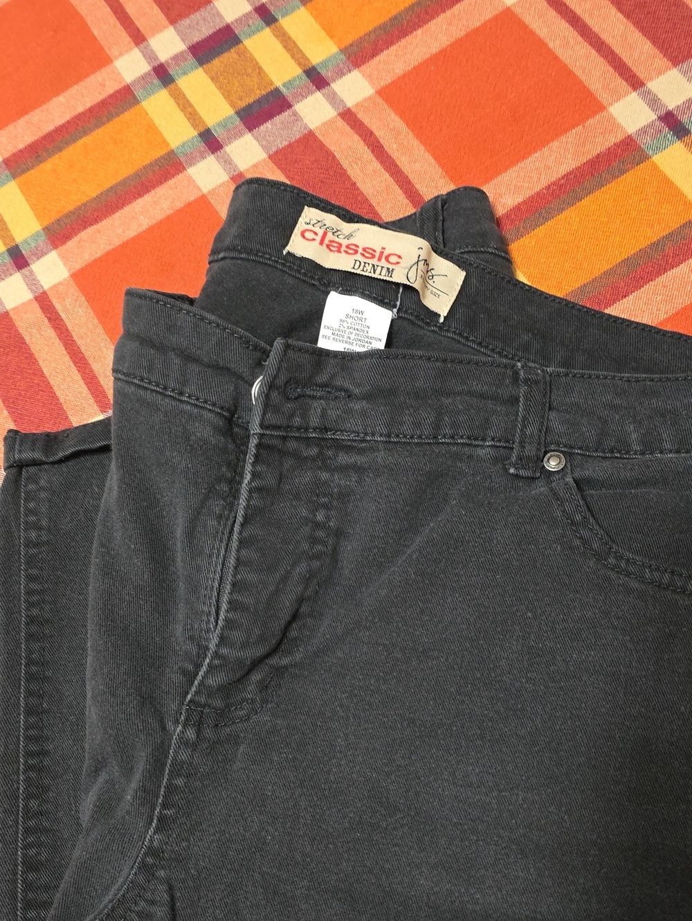 Ladies Black Jeans Just My Size.  18W Short
